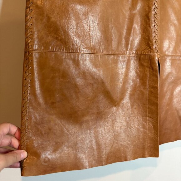 Y2K Banana Republic leather split skirt - Picture 2 of 6